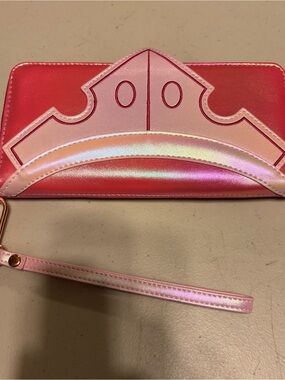 Sleeping Beauty Pink Iridescent Wristlet Wallet. Princess wallet. Loungfky